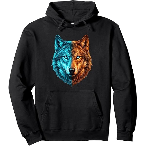 Amazon.com: Polar And Black Two Face Wolf Split Face Magical