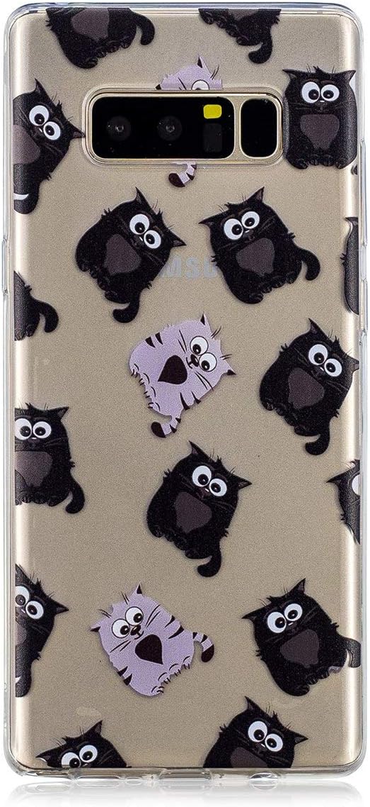 Gelusuk Galaxy Note 8 Case,Ultra Slim Plastic TPU Luxury Floral Animal Black Case [Shockproof&Drop Protection] Lightweight Bumper Back Shell Cover Protective Case for Samsung Galaxy Note 8