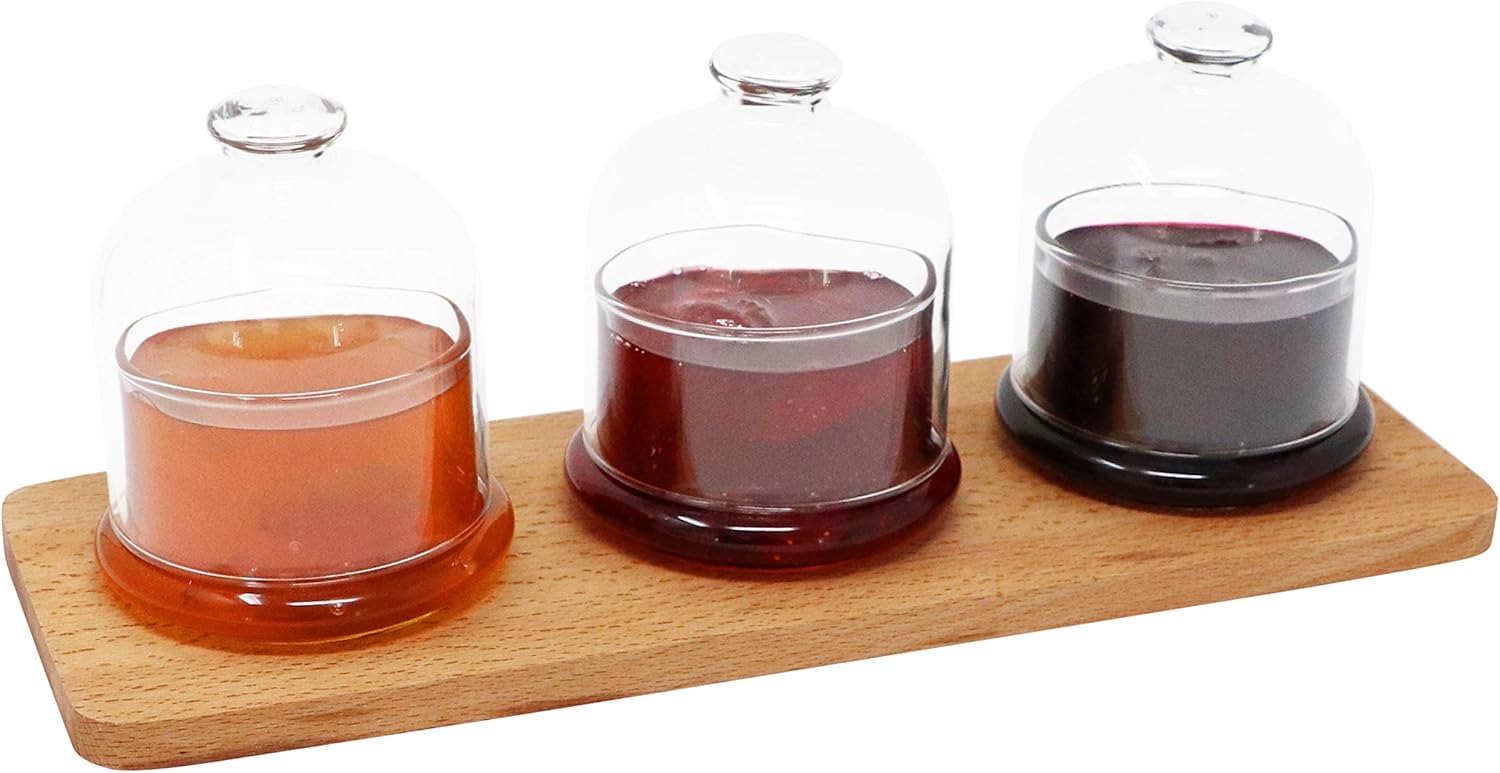 Wooden Serving Tray Jam Jars, Serving with Caps, Decorative Serveware