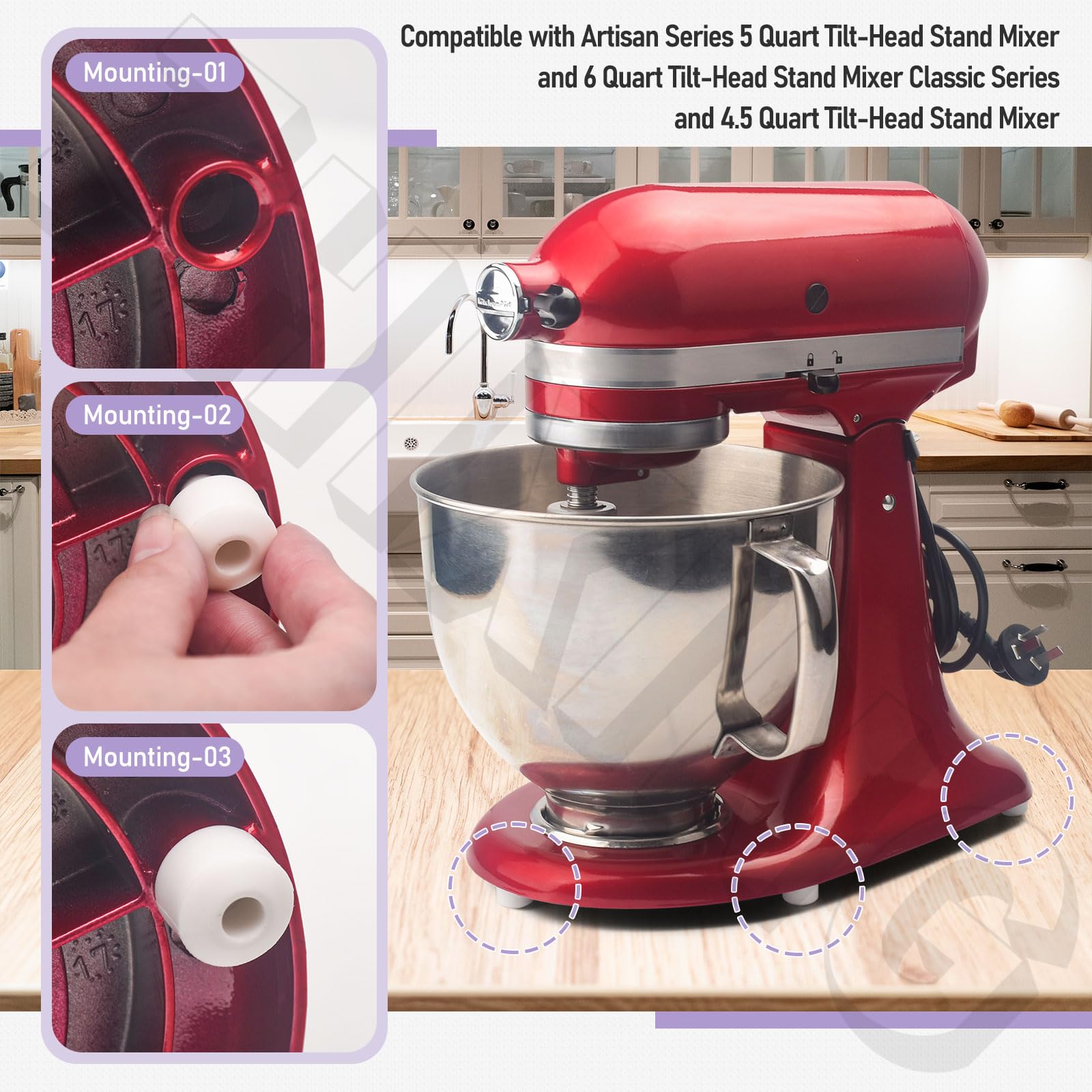 【Patent Pending】Stand Mixer Attachment Holders, Compatible with Kitchenaid Mixer & KitchenAid Flat Beater, Kitchen Accessory Organizer, Accessories for Storing Dough Hooks,Flat & Flex Edge Beater
