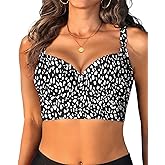 Women Underwire Bikini top Only - Longline Push Up Bathing Suit Top Bra Swim Tops 2025 Swimsuit Tops