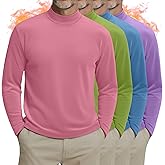 Riyiper 4 Pack Mens Big and Tall Shirts Long Sleeve Mock Neck Thermal T-Shirts Thick Basic Pullover Tops Plus Size Sweatshirt