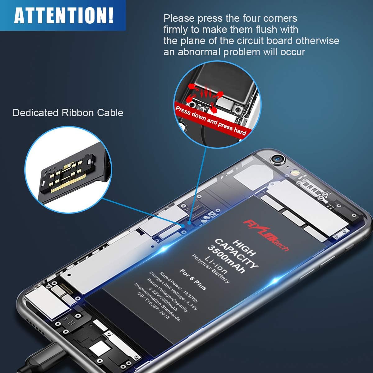Flylinktech for iPhone 6 Plus Battery Replacement, 3500mAh High Capacity Li-ion Battery with Repair Tool Kit-Included 24 Months Assurance: Home Audio & Theater