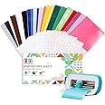 UCEC Smart Vinyl Removable Compatible with Cricut Joy, 52 Pack(5.5x12in) 22 Colors Self Adhesive Vinyl Sheets for Cutting Machine-Matless, Permanent Outdoor Vinyls for Craft DIY, Party Decoration