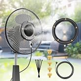 Fan Misting Kit. Fan Misters for Cooling Outdoor | Integrated Mister Ring for Outside with Water Valve. Fit for Any Outdoor Fan. Durable, Seamless Fan Mister not Easy to Leak