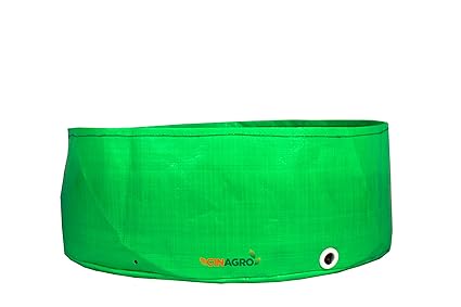 CINAGRO - Heavy Duty HDPE UV Stabilized Grow Bags with Eyelets for Terrace Gardening || 350 GSM || (Green, 18 x 9 inch) - Pack of 5