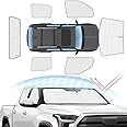 Sunsdrew Windshield Sun Shade for Toyota Tundra 2022-2025 Full Privacy Side Rear Window Shade Cover Kit Foldable Sun Visor Protector Blocks UV&Heat Tundra Interior Accessories(6PCS)