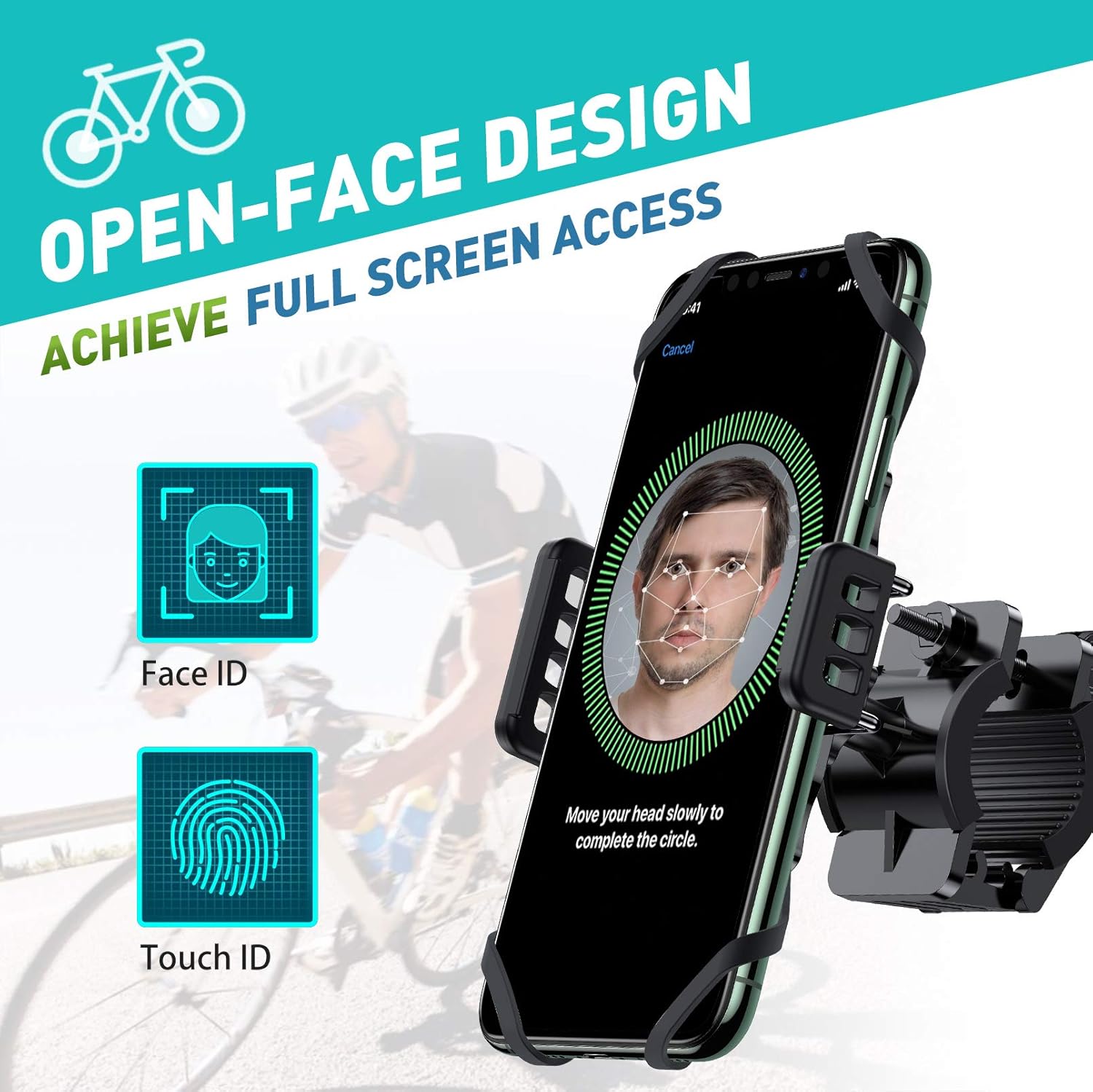 VICSEED Metal Bike Phone Mount [Ultra Stable & Anti Shake] Universal Motorcycle Phone Mount Cell Phone Holder for Bike Bicycle Mountain Handlebars Fit for iPhone 12 Pro Max 11 Galaxy S21 All Phones