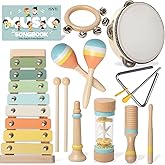 Baby Musical Instruments - Wooden Montessori Toys for Toddlers,Modern Boho Xylophone Includes Songbook with 13 Kids' Songs,Ne