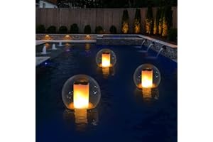 VISOFO Solar Floating Pool Lights for Swimming Pool | Outdoor Waterproof Decorations Solar Powered Flame Led Lamp Inground Pond Flickering Decor Party Event Night Above Ground IP68 (1 pcs)