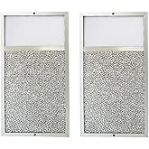 2 Pcs R610027 Range Hood Grease Filter Replacement with Light Lens Compatible with Broan R610027 SR610027 1568322 1568323 PM25WW PM25BL AL9245, 7-5/8'' x 14-1/8''