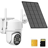 4G LTE Cellular Security Camera, No WiFi Security Camera Outdoor, Security Cameras Wireless Outdoor Solar Powered, 360° Live View, 2K HDR Color Night Vision, Smart Motion Sensor, Built in SIM Card