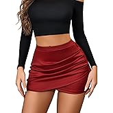 Avidlove Skirts for Women Stretch High Waist Ruched Bodycon Y2k Short Skirt Side Split Pencil Mini Skirt