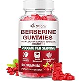 Berberine Gummies 2000mg - Natural Organic Berberine HCL Supplement - Vegan, Non-GMO, Gluten-Free - Delicious Raspberry Flavor - 60 Count