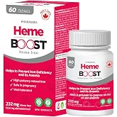 Hemeboost Iron Supplement, 232mg Heme Iron Polypeptide, 60 Tablets | 11.6mg Elemental Iron, High Potency for Women &amp; Men, High Absorption &amp; Gentle on Stomach, Safe for Use in Pregnancy