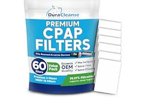DuraCleanse CPAP Filters - MERV 18 Ultra-Filtration - 60-Pack Replacement Filters for ResMed AirSense 10 Supplies for CPAP Machines - Meets OEM Requirements for CPAP Filters for ResMed AirSense 10