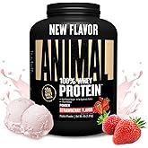 Animal 100% Whey Protein Powder – Whey Blend for Pre or Post Workout, Recovery, Anytime Low Sugar Protein Boost Meal Replacement with BCAA Branched Chain Amino Acids – New Flavor, Strawberry, 4 lb