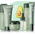 Avocado Face Skincare Set,9 Pcs Avocado Skin Care Set with Face Masks,Face Wash,Lotion,Toner,Face Serum,Face Moisturizer Cream,Eye Cream,Moisturizing Avocado Skin Care Kit