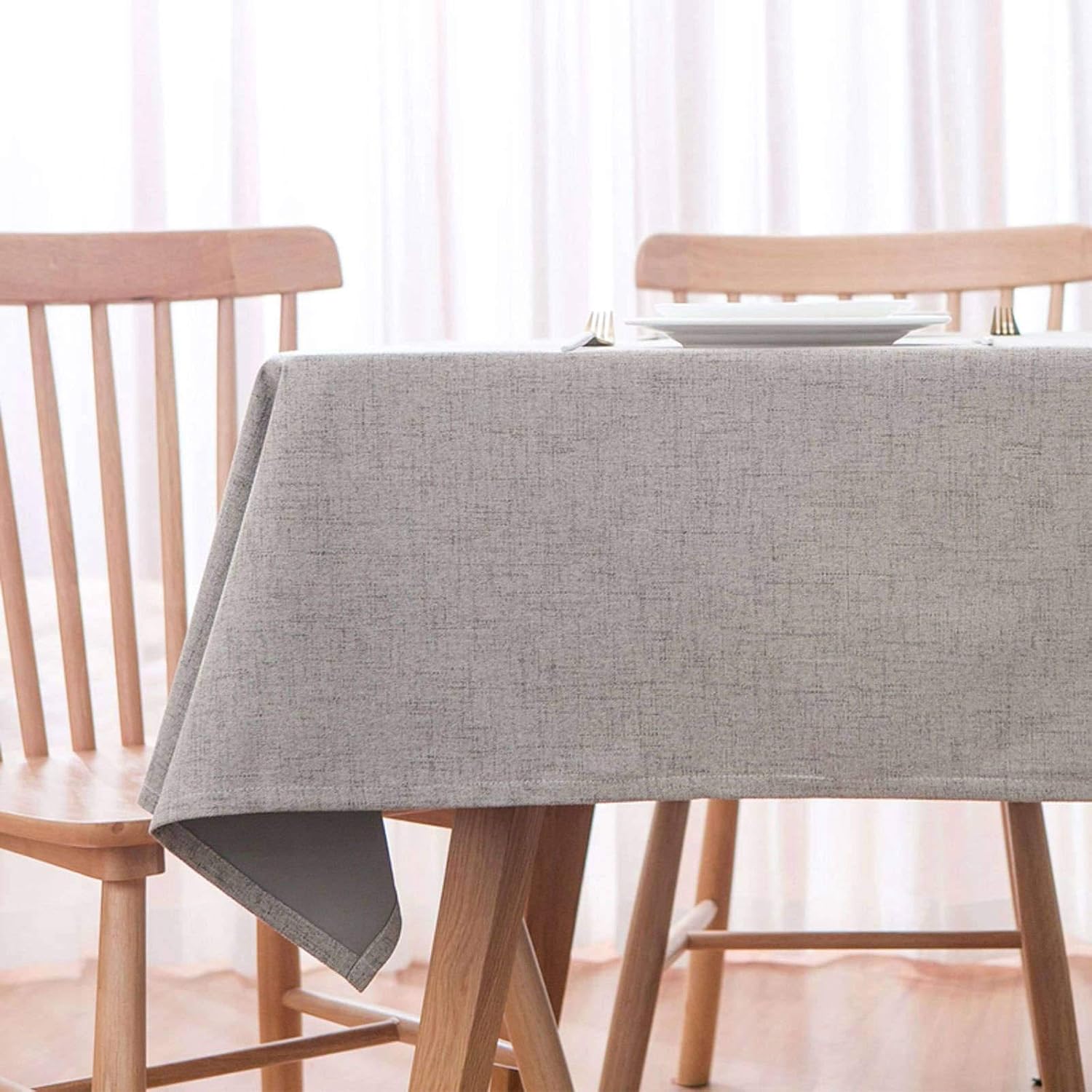 TTJJ Rectangular Mantel, Impermeable Algodón y Lino Mantel Mesa Lavable