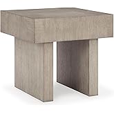 Signature Design by Ashley Jorlaina Classic End Table with Double Plinth Base, Light Brown