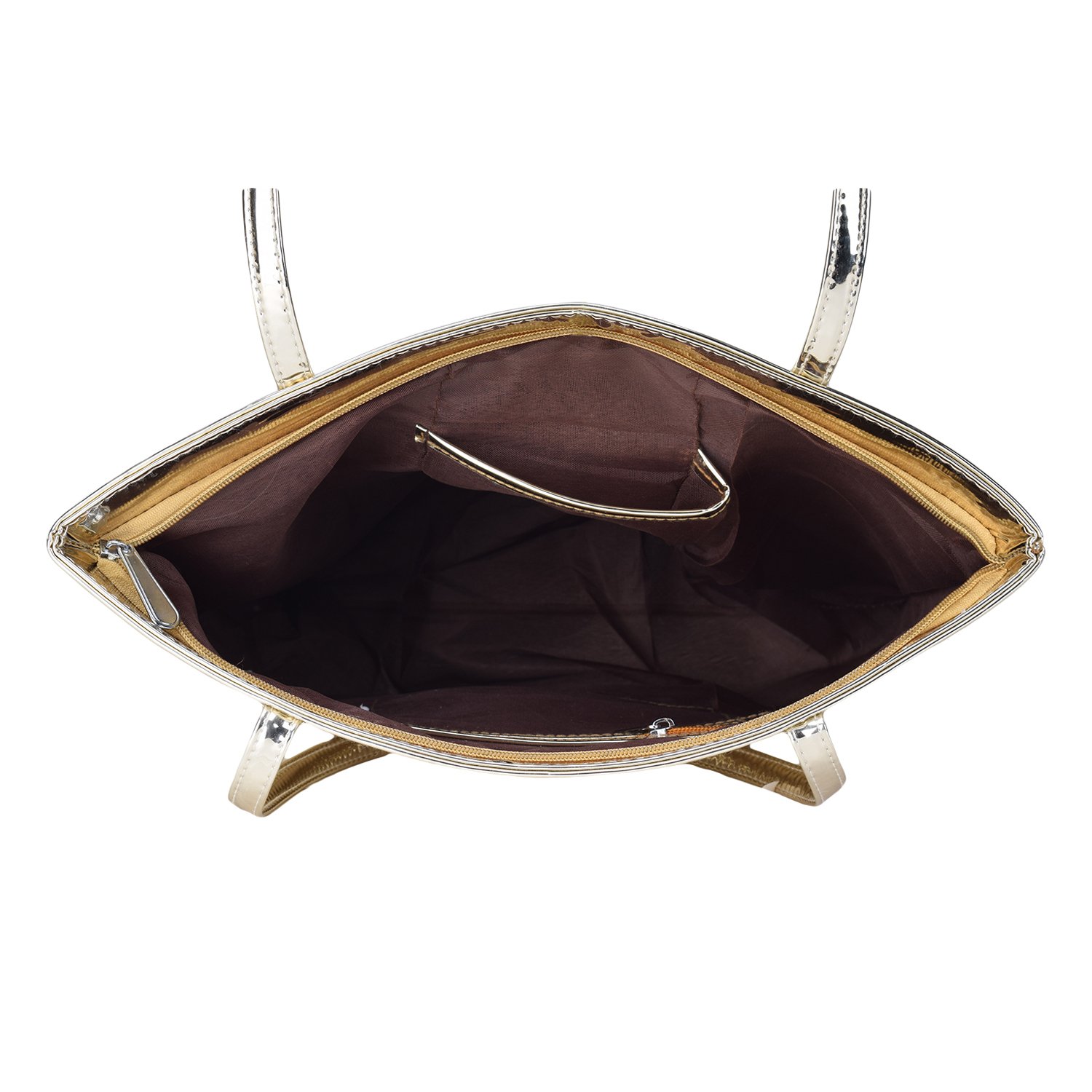 carrywalk women's metallic tote waterproof bags casual women with zipper material is pu.