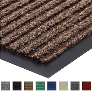 Gorilla Grip Original Low Profile Rubber Door Mat, 35x23, Heavy Duty, Durable Doormat for Indoor and Outdoor, Waterproof, Easy Clean, Home Rug Mats for Entry, Patio, High Traffic, Brown