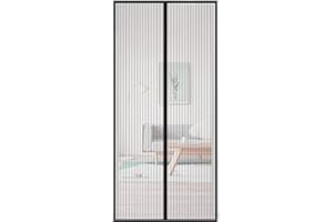 YUFER Magnetic Screen Door Fits Doors up to 28x80 Inch Magnets Heavy Duty Screen Door Mesh, Hands Free Magnet Patio Screen for Pet and Kids, Doorways Black Screen Door Size 25x80 Inch…