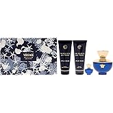 Dylan Blue by Versace for Women - 4 Pc Gift Set 3.0oz EDP Spray, 3.4oz Body Lotion, 3.4oz Bath and Shower Gel, 5ml EDP Rollerball Mini