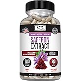 Kaya Naturals Saffron Supplement – 100% Pure Saffron Extract – 180 Capsules – Non-GMO, Gluten-Free, Made in USA