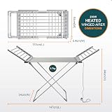 OurHouse Heated Winged Clothes Airer, 20 Bars, 15kg Capacity, Portable view 5