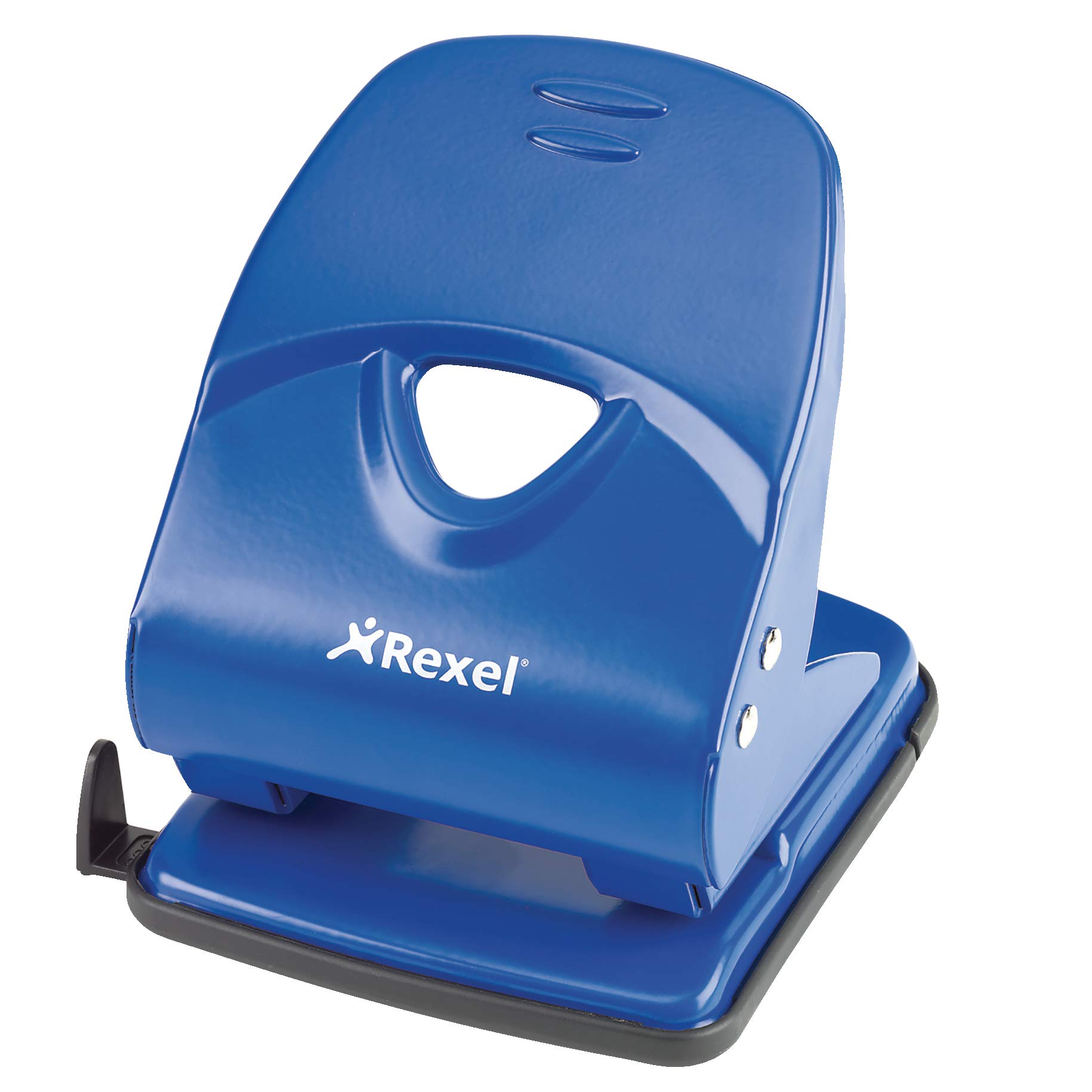 Rexel Value 240 2 Hole Punch, 40 Sheet Capacity, Adjustable Guide Bar, Metal, Blue, 2103654