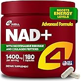 NMNH Supplement Alternative - NAD Supplement 1400mg Supports Healthy Aging Complex with Nicotinamide Riboside, Collagen Peptides - Powerful NAD+ Formula for Cellular Energy (180 Capsules)