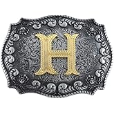 KDG Initial Belt Buckle Western Cowboy Handmade Metal Belt Buckle Small for Men Women
