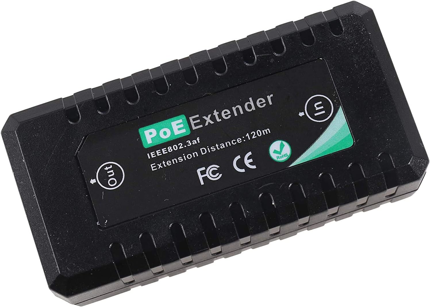 UHPPOTE 1 Port 10/100M PoE Extender IEEE802.3af For Ethernet Security Systems IP Camera, Green - Image 3