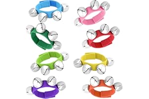 NACHLYNN 8 Pcs Christmas Wrist Bells Bracelet Sleigh Jingle Bells Suitable for Party Musical Instrument Birthday Favors (Asso