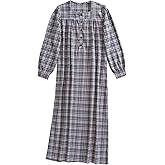 Esenchel Women's Warm Flannel Nightgown Long Cotton Night Gowns