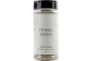Olive & Vine Fennel Seed, Aromatic Spice, Seasoning for Roasts, Curries, and Breads, with Rich Tradition, Authentic Taste, For Global Recipes (6.4 Ounce)