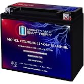 Mighty Max Battery YTX20L-BS - 12 Volt 18 AH, 270 CCA, Rechargeable Maintenance Free SLA AGM Motorcycle Battery