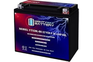 Mighty Max Battery YTX20L-BS Power Sport AGM Series Sealed AGM Battery Brand Product