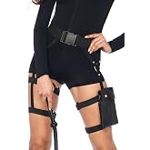 Leg Avenue Women's Multi Strap Garter Pocket Utility Belt Costume Accessory, Utility Belt Black, One Size US