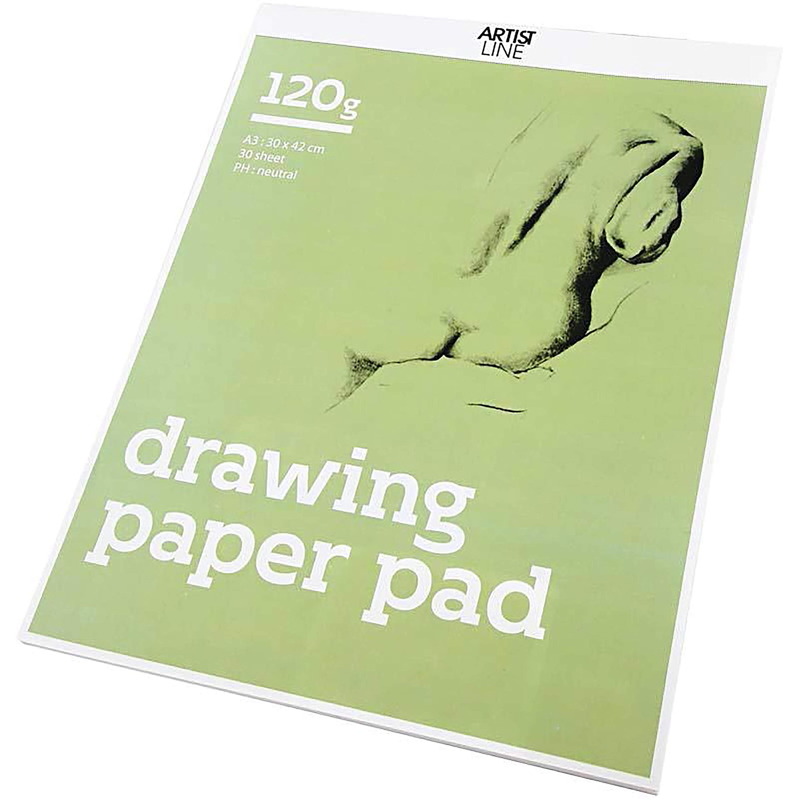 Drawing Paper Pad, A3 30x42 cm, 120 g, white, 30sheets