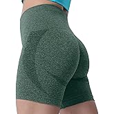 Aoxjox Booty Contour Seamless Workout Biker Shorts for Women Tummy Control High Waisted Athletic Running Yoga Short 5"