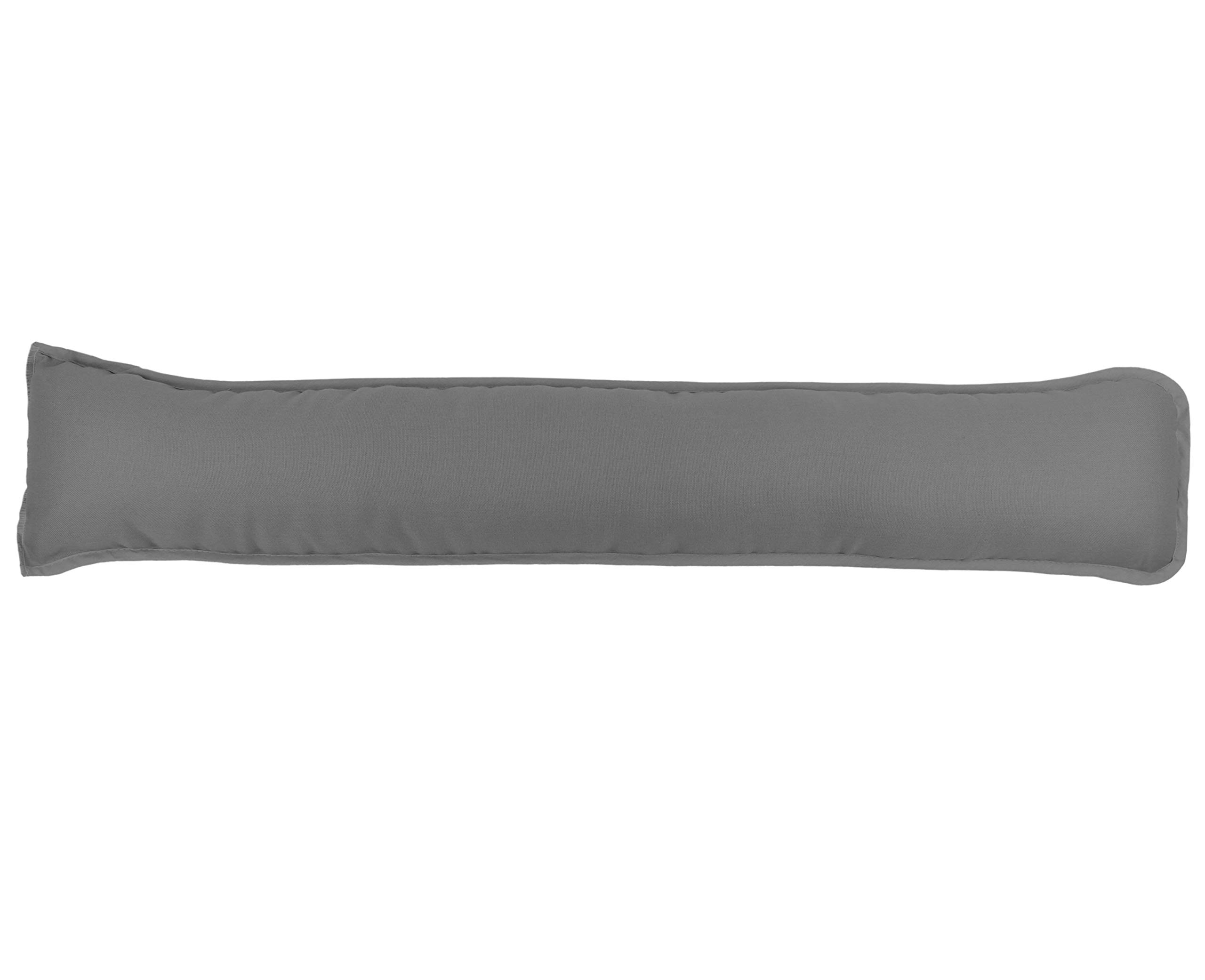 mFabrics Pack of 1 Hollowfibre Filled Draught Excluder Draft Insulator for Door Bottom Size: 90x18cm (Grey)