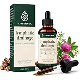 LYMPHORIA Lymphatic Herbal Drops, Cleavers &amp; Red Clover Liquid, 2 Fl Oz | Bloat Relief &amp; De-Puff, Cleavers, Red Clover, Stillingia Root &amp; Prickly Ash Bark, Lymph Node Detox Cleanse, Fluid Retention