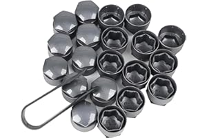 GENERIC Lug Nut Covers Wheel Center Caps Tire Screw Cap for Audi A1 A3 A4 A5 A6 A7 A8 Q2 Q3 Q5 Q7 S5 TT 24PCS+Disassembly Tool (Grey)