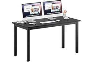 DlandHome 63 inches X-Large Computer Desk, Composite Wood Board, Decent and Steady Home Office Desk/Workstation/Table, BS1-160BB Black Walnut and Black Legs, 1 Pack