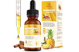 NUTRIBEAR Berberine Supplement with Ceylon Cinnamon, Berberine HCL Liquid Drops with Turmeric, Bitter Melon, Quercetin, 10X Strength AMPK for Digestion System, Immune Health Support -Vegetarian, 2 fl oz