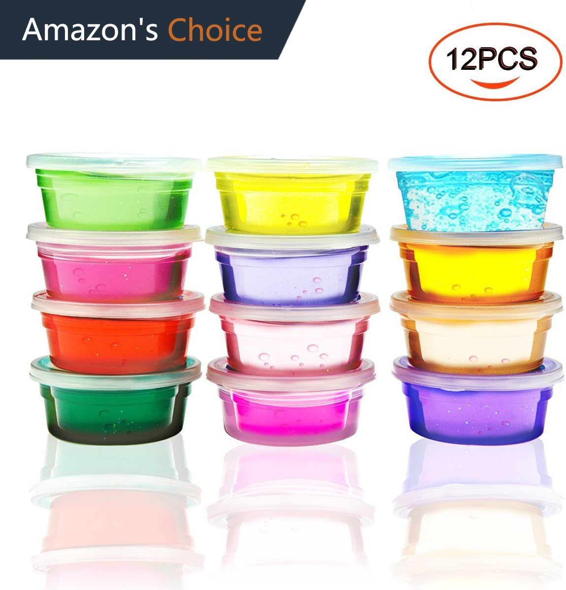 Clear Slime,12PCS Kids Toys Slime Govine® Children Educational Toys Crystal Soft Slime Clay Childrens Toys, Kids Ultra light Modelling Clay Magic Air Dry Clay Artist Studio Toy (12 Color)