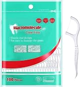 Medo 100 Pcs Dental Floss Picks 2 in 1 Portable Toothpicks White