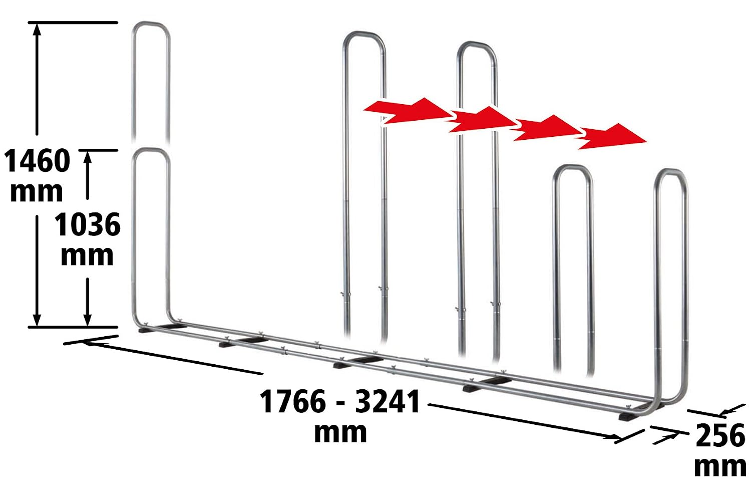 Wolfcraft Modular XXL Stacking Aid for Firewood I 5125000 I Modular, size-adjustable firewood store, Silver - Image 3